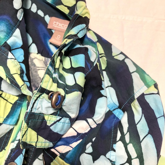 Chicos 0 jacket light weight 3/4 sleeve green - Picture 2 of 9